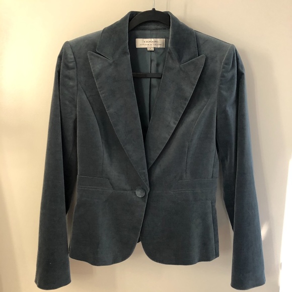 Tahari Arthur S. Levine Jacket sz 2 Slate Blue - Picture 8 of 12